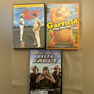 3 DVD Movies The Bad News Bears, Garfield The Movie, and Delta Farce
